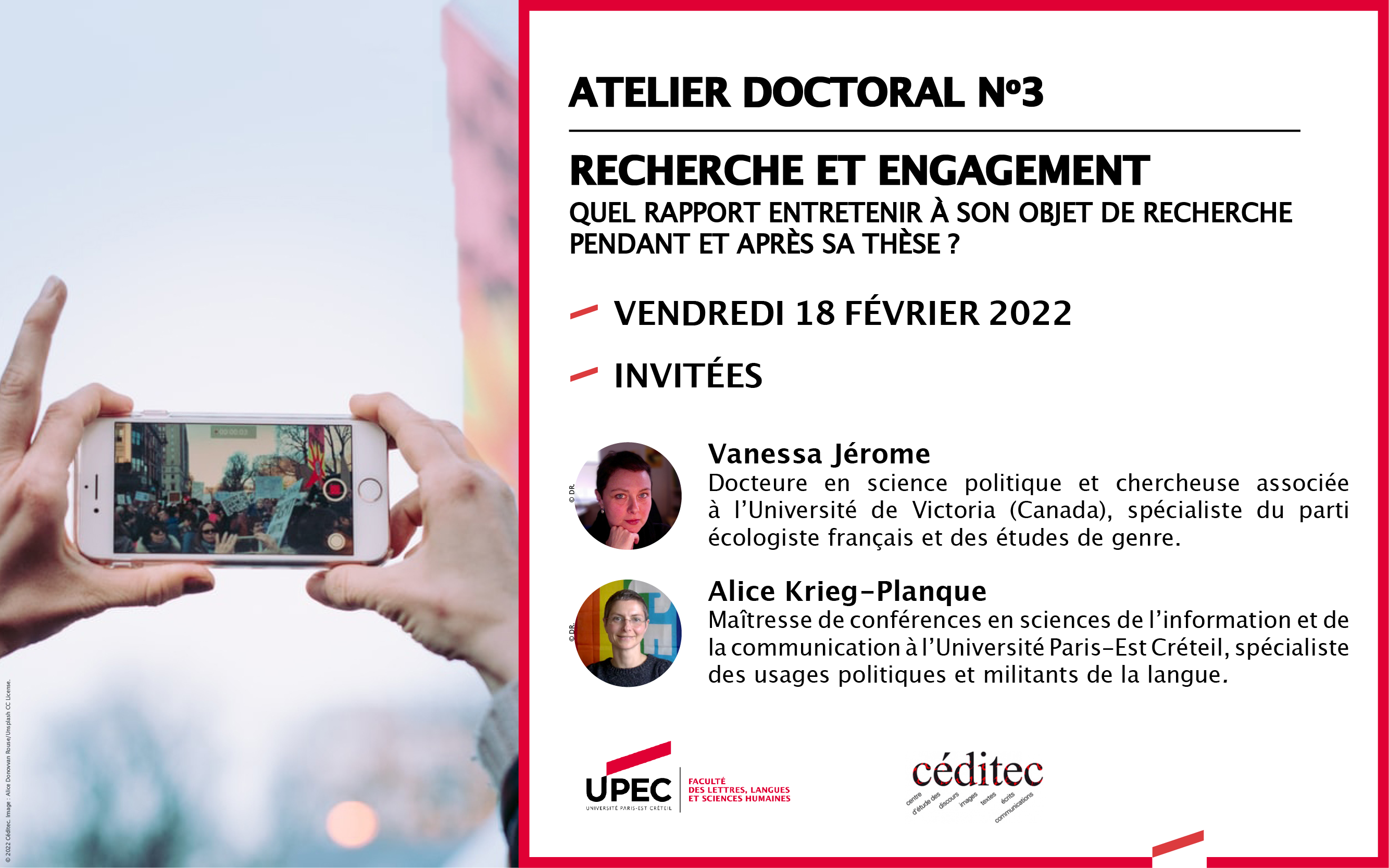 Visuel atelier doctoral recherche et engagement